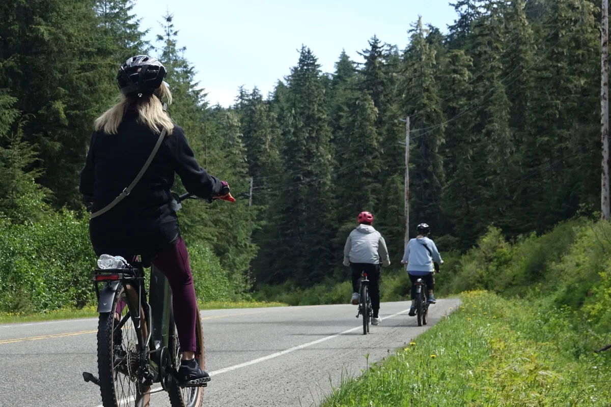1200x800 Juneau rainforest ebike forest road biking