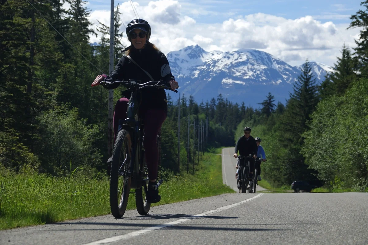 1200x800 Juneau rainforest ebike mountain sight woman fun tour