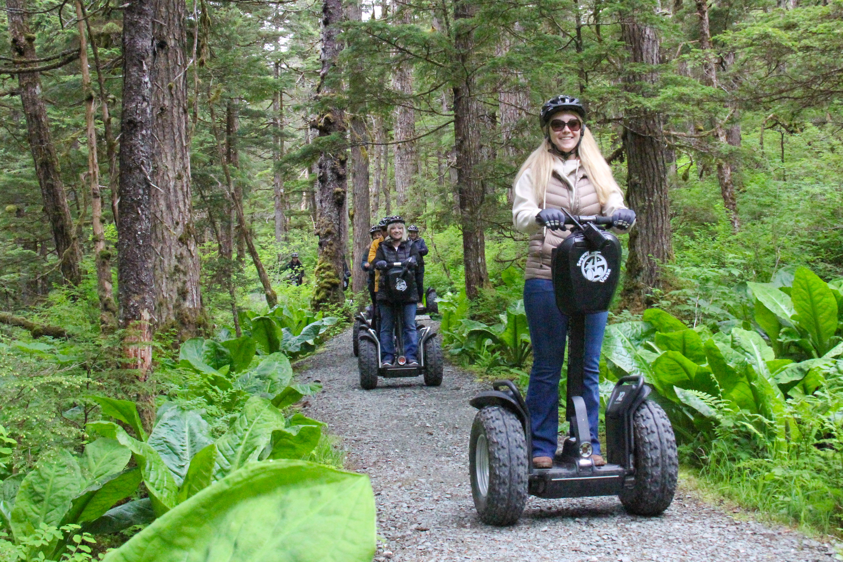Alaska-Alpine-Segway-Forest-Smiling-Woman Alaska Alpine Segway Forest Smiling Woman