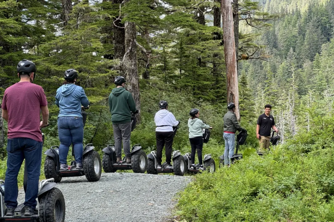 Segway Tour Requirements: Weight, Age & Safety | iRide Alaska 2 Juneau alpine segway group rainforest hill 1200x800 1