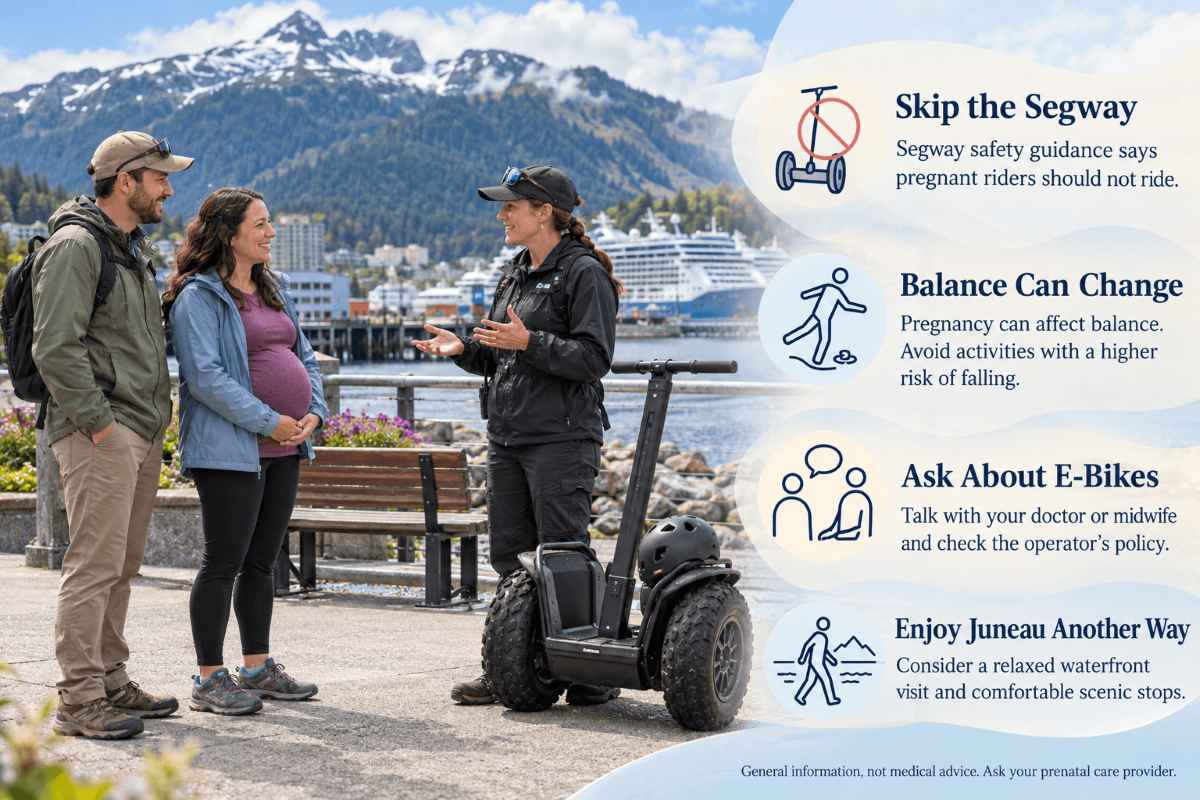 iRide guide explaining Segway rider rules, including why there's no riding a Segway while pregnant