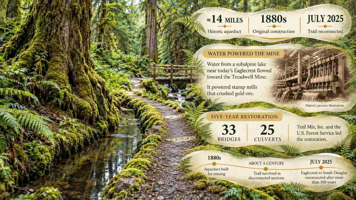 Restored Treadwell Ditch Trail through old-growth forest near Eaglecrest
